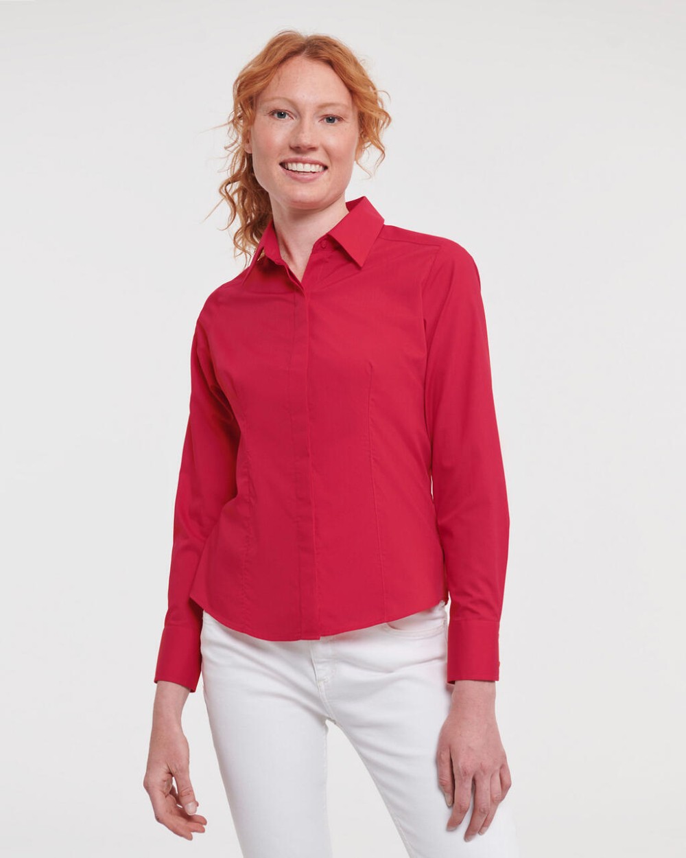 Hemden RUSSELL Ladies' LS Fitted Poplin Shirt voor bedrukking &amp; borduring