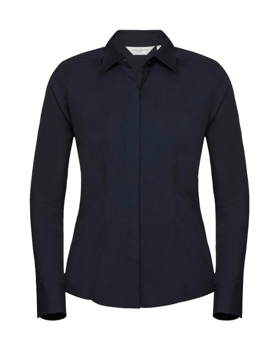 Hemden RUSSELL Ladies'' LS Fitted Poplin Shirt voor bedrukking &amp; borduring