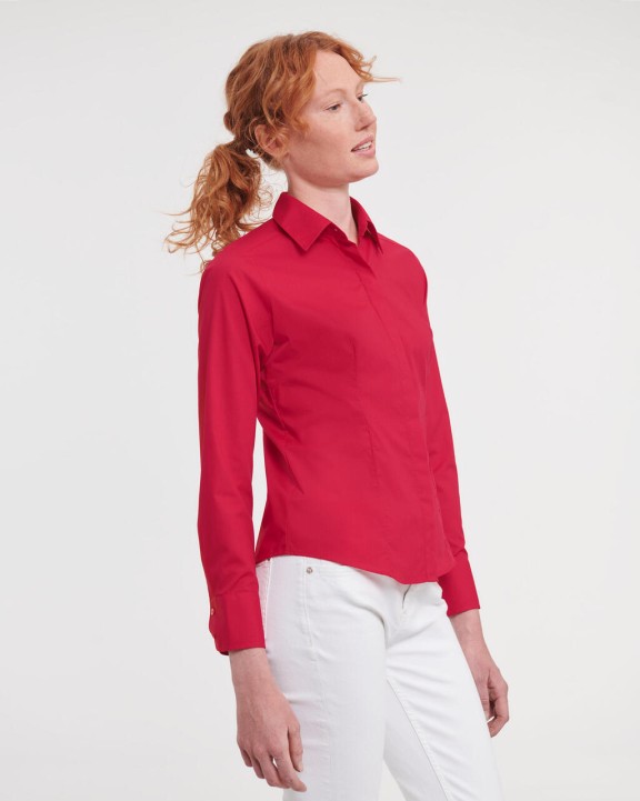 Hemden RUSSELL Ladies'' LS Fitted Poplin Shirt voor bedrukking &amp; borduring
