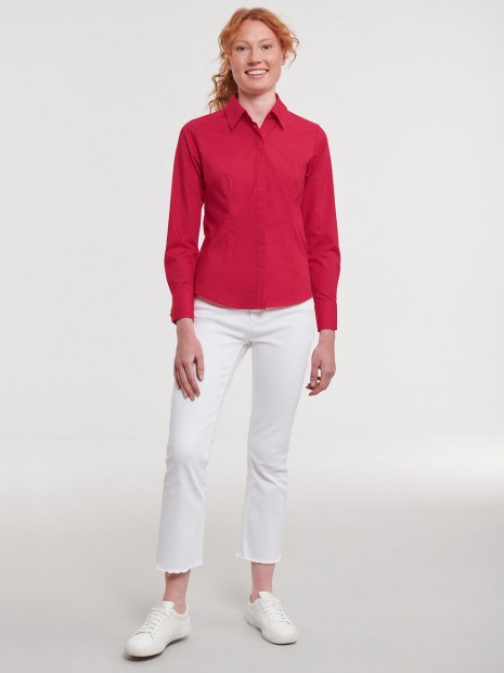 Chemises à personnaliser RUSSELL Ladies'' LS Fitted Poplin Shirt 