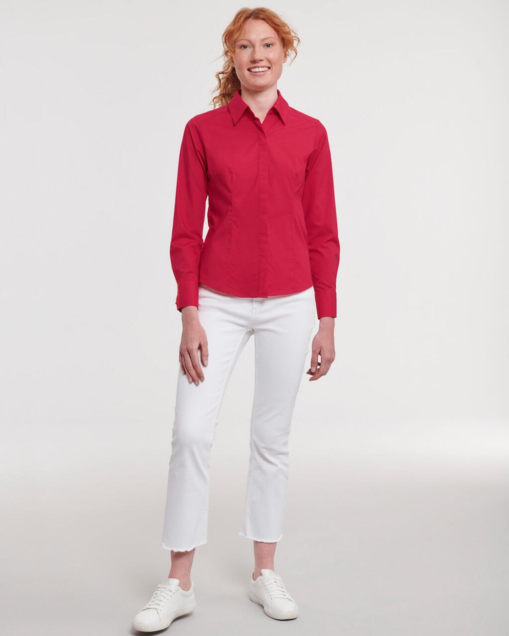 Hemden RUSSELL Ladies' LS Fitted Poplin Shirt voor bedrukking &amp; borduring