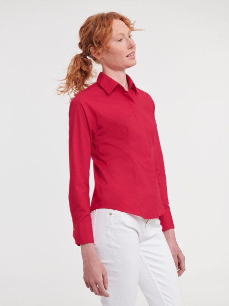Chemises à personnaliser RUSSELL Ladies'' LS Fitted Poplin Shirt 