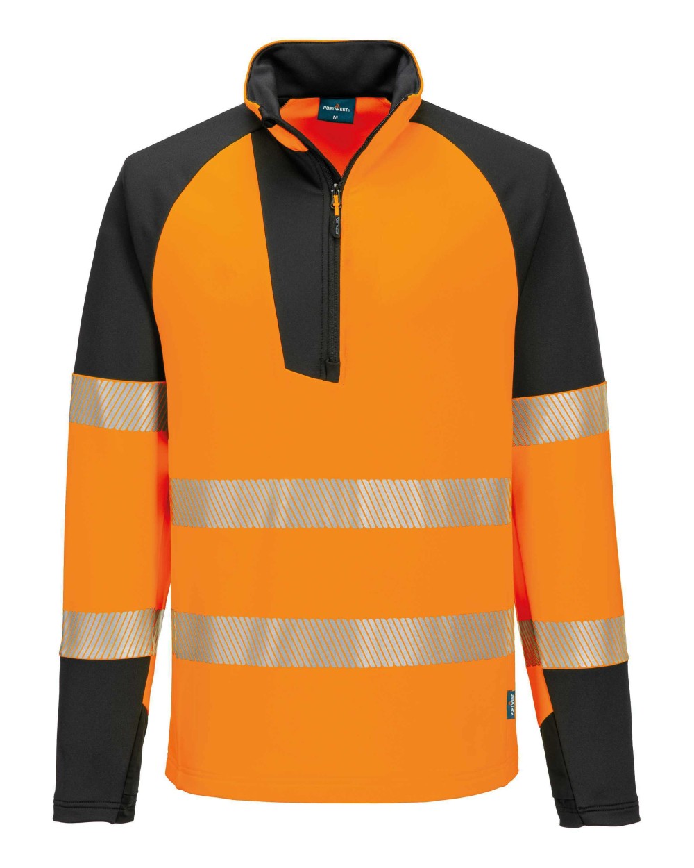 PORTWEST PW3 Hi-vis ¼-zip sweatshirt (T172) Sweatshirts personalisierbar