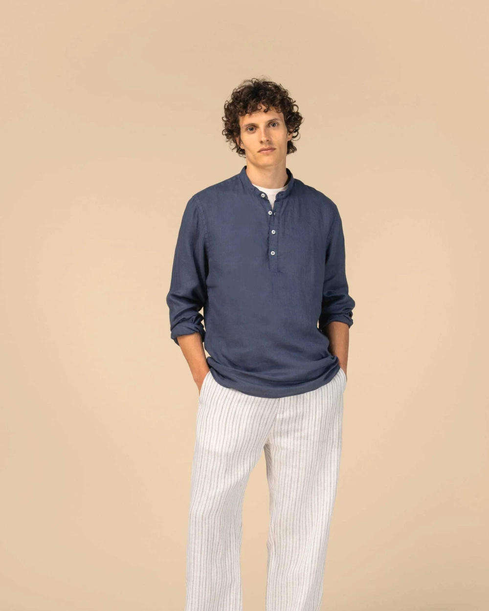 Pantalons personnalisable SPASSO Pantalon rayé en lin homme