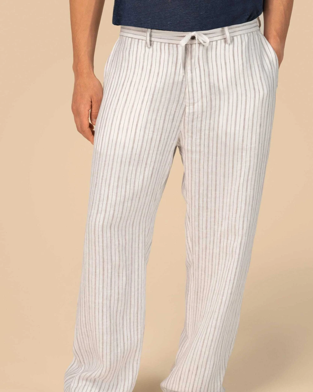 Pantalons personnalisable SPASSO Pantalon rayé en lin homme