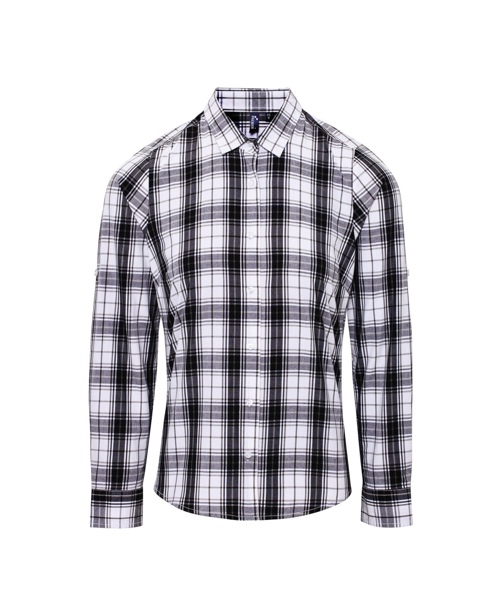 Hemden PREMIER Ginmill Check Womens Long Sleeve Cotton Shirt voor bedrukking &amp; borduring