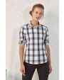 Hemden PREMIER Ginmill Check Womens Long Sleeve Cotton Shirt voor bedrukking &amp; borduring