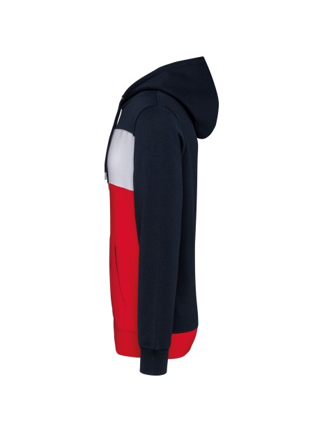 KARIBAN Sweat-shirt tricolore à capuche unisexe /api/colors/fb6696fa-d893-4b95-930f-c4599194ab49 personnalisable