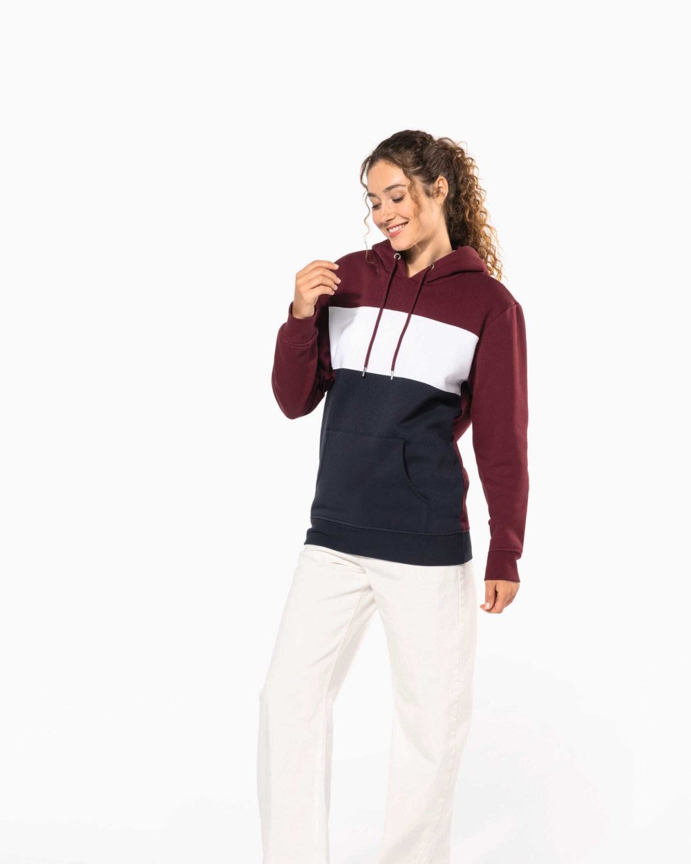 Sweaters & hoodies KARIBAN Driekleurige unisex sweater met capuchon voor bedrukking &amp; borduring