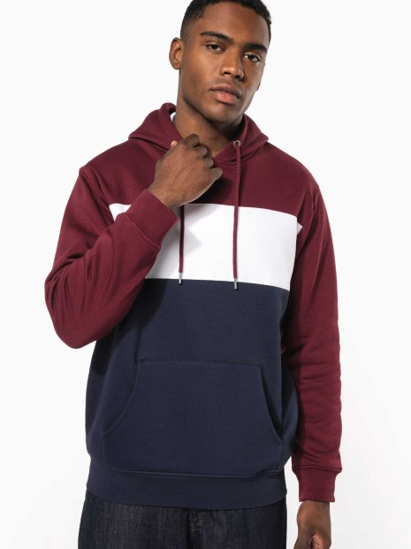 Sweat-shirts à personnaliser KARIBAN Sweat-shirt tricolore à capuche unisexe 