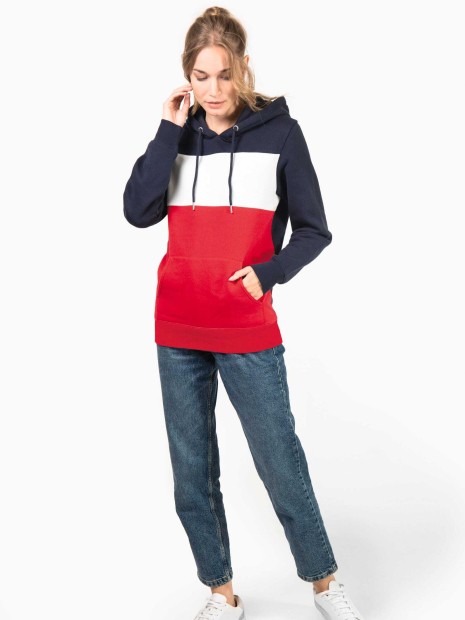 Sweat-shirts à personnaliser KARIBAN Sweat-shirt tricolore à capuche unisexe 