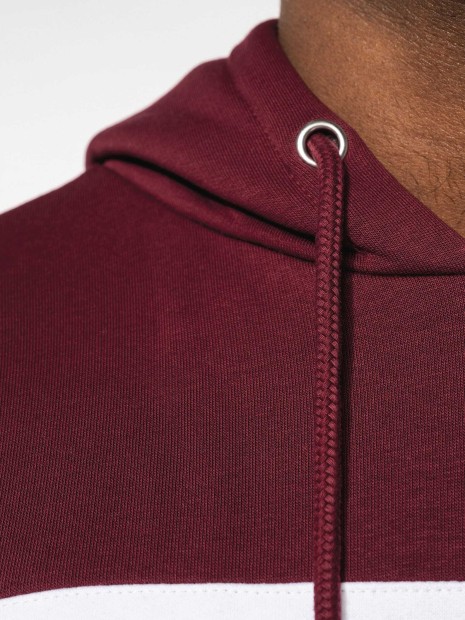 Sweat-shirts à personnaliser KARIBAN Sweat-shirt tricolore à capuche unisexe 