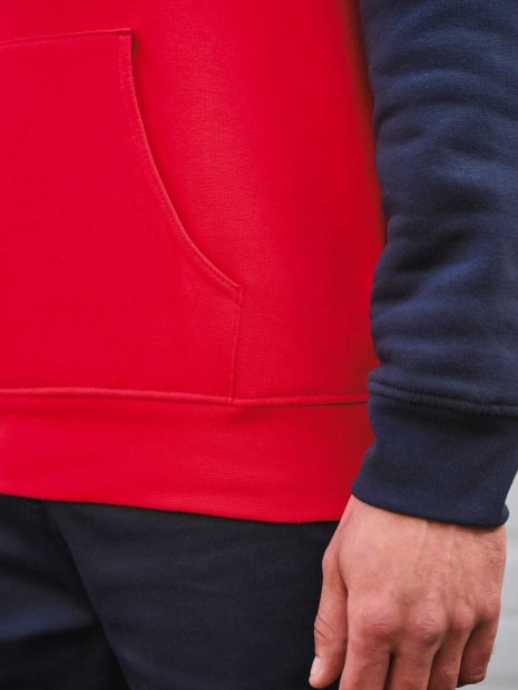 Sweat-shirts à personnaliser KARIBAN Sweat-shirt tricolore à capuche unisexe 