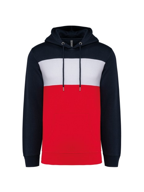 KARIBAN Sweat-shirt tricolore à capuche unisexe /api/colors/fb6696fa-d893-4b95-930f-c4599194ab49 personnalisable