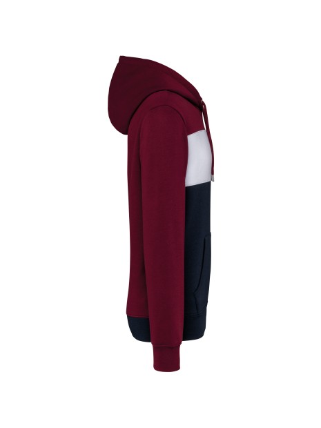 KARIBAN Sweat-shirt tricolore à capuche unisexe /api/colors/1398f39d-1f80-42ed-bfc6-3e4b024ff416 personnalisable