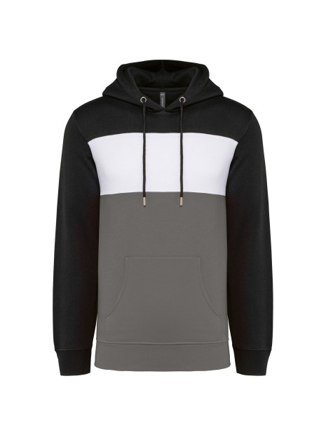 KARIBAN Sweat-shirt tricolore à capuche unisexe /api/colors/d309548c-c170-4042-81d7-c648674aa37a personnalisable