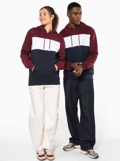 Sweat-shirts à personnaliser KARIBAN Sweat-shirt tricolore à capuche unisexe 