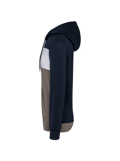 KARIBAN Sweat-shirt tricolore à capuche unisexe /api/colors/e2bb8d7d-ad8b-4750-9c01-bd2b0dd1d478 personnalisable