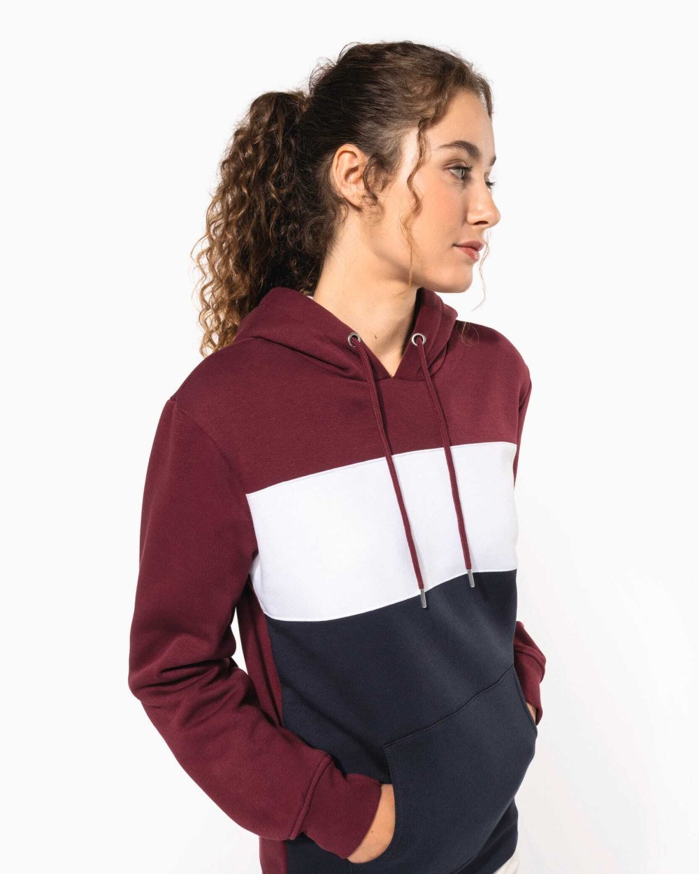 KARIBAN Dreifarbiges Kapuzensweatshirt, Unisex Sweatshirts personalisierbar