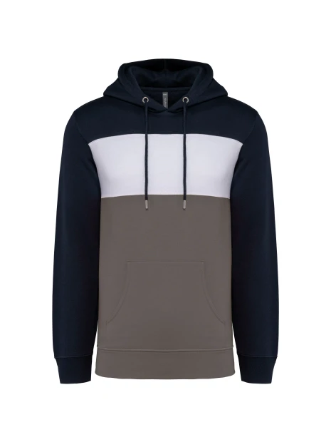 KARIBAN Sweat-shirt tricolore à capuche unisexe /api/colors/e2bb8d7d-ad8b-4750-9c01-bd2b0dd1d478 personnalisable