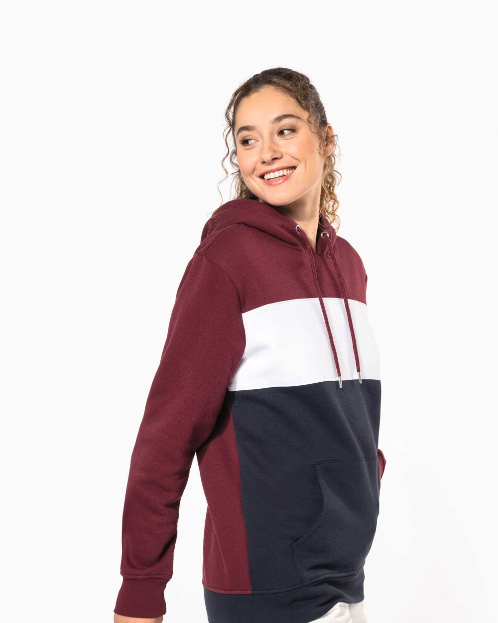 KARIBAN Dreifarbiges Kapuzensweatshirt, Unisex Sweatshirts personalisierbar