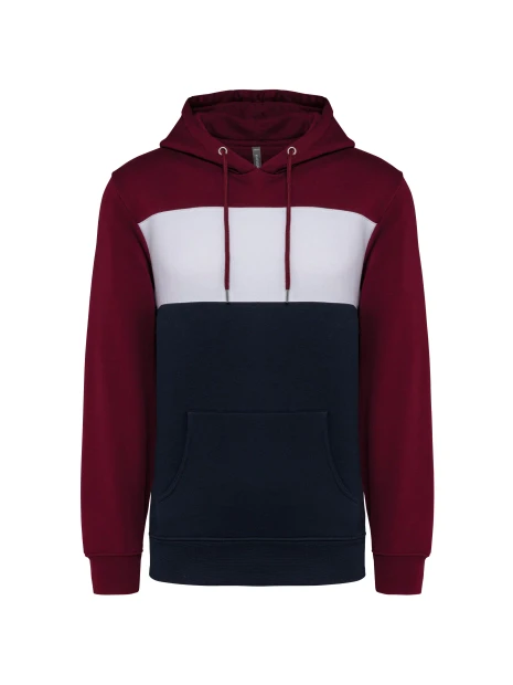 KARIBAN Sweat-shirt tricolore à capuche unisexe /api/colors/1398f39d-1f80-42ed-bfc6-3e4b024ff416 personnalisable