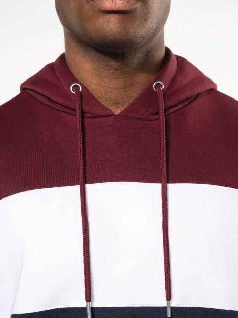 Sweat-shirts à personnaliser KARIBAN Sweat-shirt tricolore à capuche unisexe 