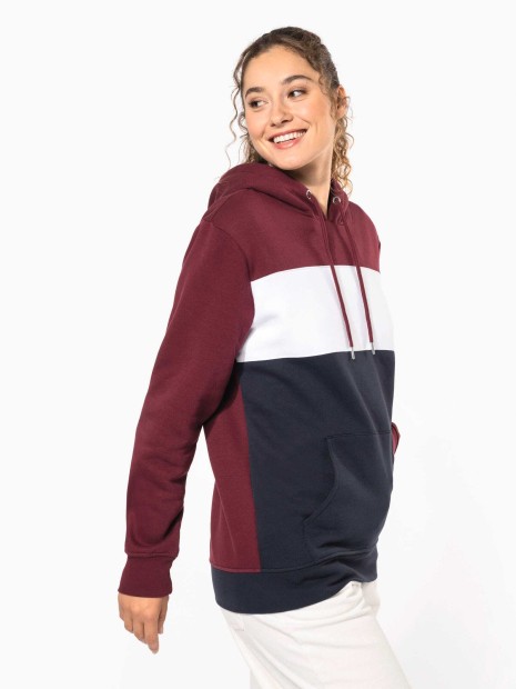 Sweat-shirts à personnaliser KARIBAN Sweat-shirt tricolore à capuche unisexe 