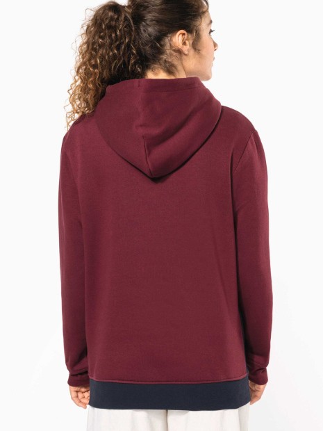 Sweat-shirts à personnaliser KARIBAN Sweat-shirt tricolore à capuche unisexe 