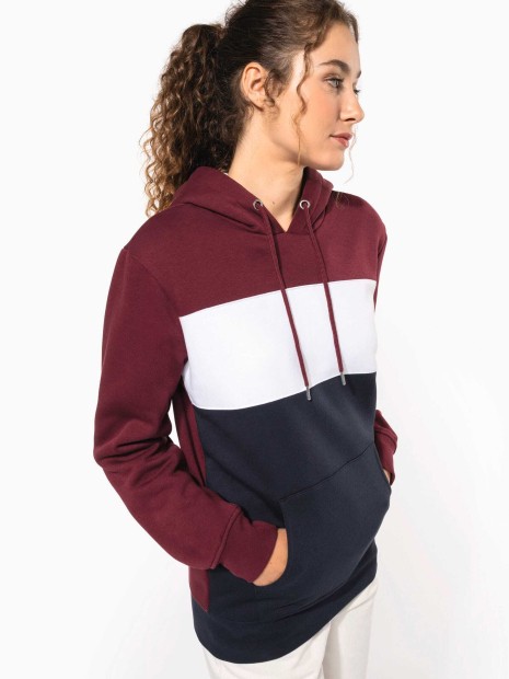 Sweat-shirts à personnaliser KARIBAN Sweat-shirt tricolore à capuche unisexe 
