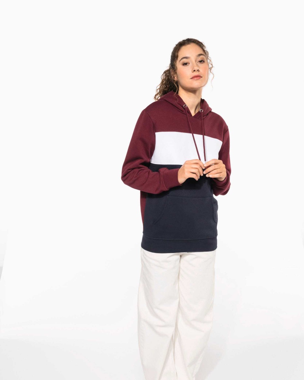 Sweaters & hoodies KARIBAN Driekleurige unisex sweater met capuchon voor bedrukking &amp; borduring