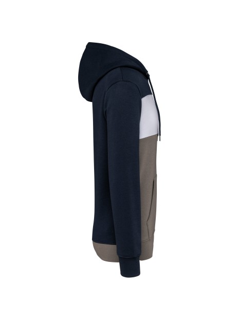 KARIBAN Sweat-shirt tricolore à capuche unisexe /api/colors/e2bb8d7d-ad8b-4750-9c01-bd2b0dd1d478 personnalisable