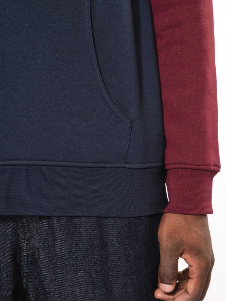 Sweat-shirts à personnaliser KARIBAN Sweat-shirt tricolore à capuche unisexe 