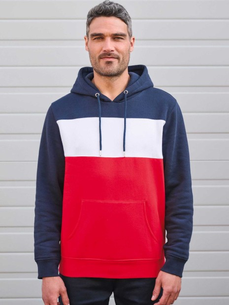 Sweat-shirts à personnaliser KARIBAN Sweat-shirt tricolore à capuche unisexe 