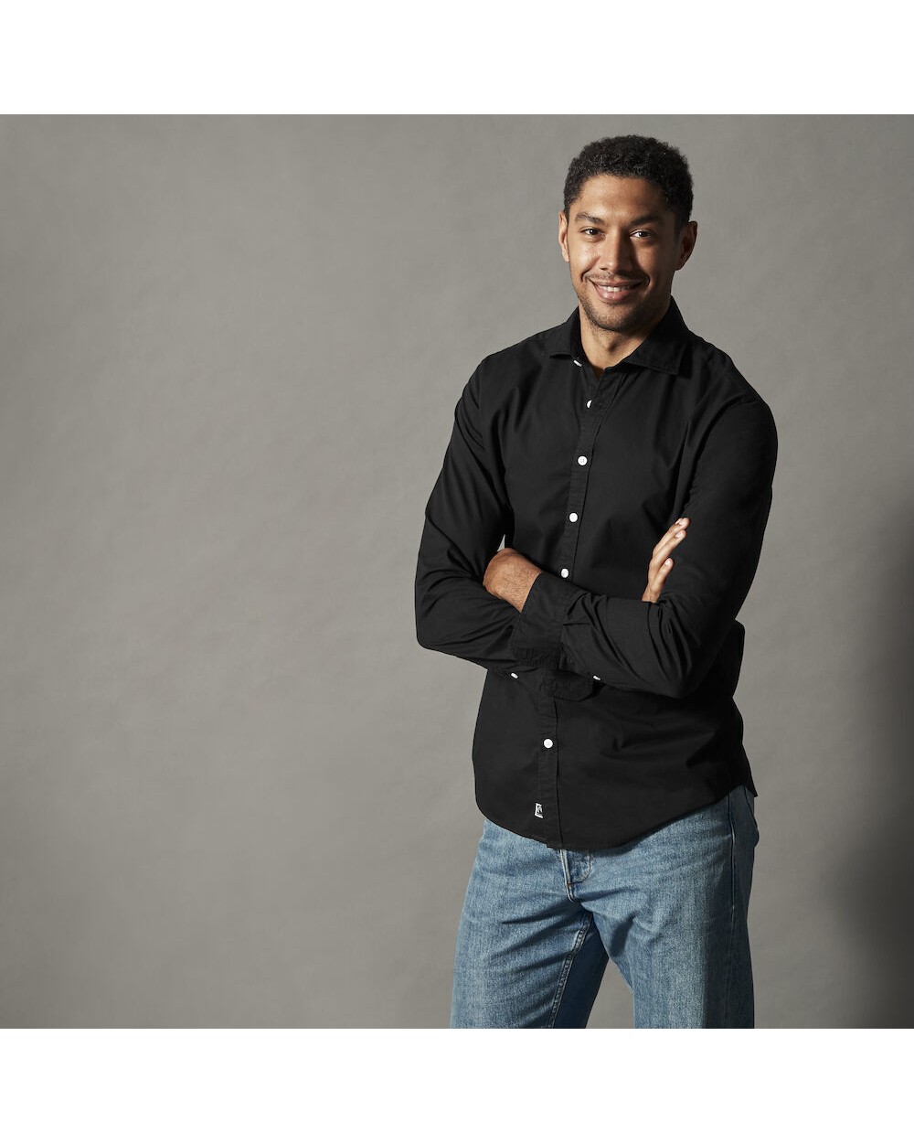 Hemden COTTOVER SHIRT TWILL SLIM FIT MAN - GOTS GECERTIFICEERD voor bedrukking &amp; borduring