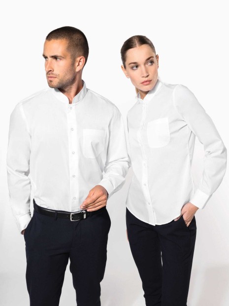 Chemises à personnaliser KARIBAN Chemise col mao manches longues 