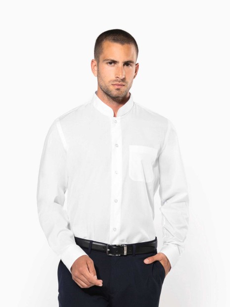 Chemises à personnaliser KARIBAN Chemise col mao manches longues 