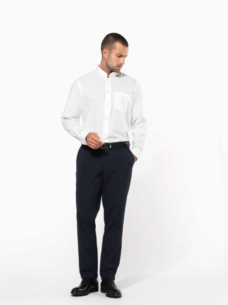 Chemises à personnaliser KARIBAN Chemise col mao manches longues 