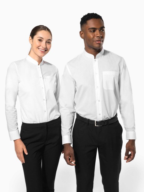 Chemises à personnaliser KARIBAN Chemise col mao manches longues 