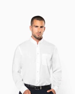 Chemise col mao manches longues