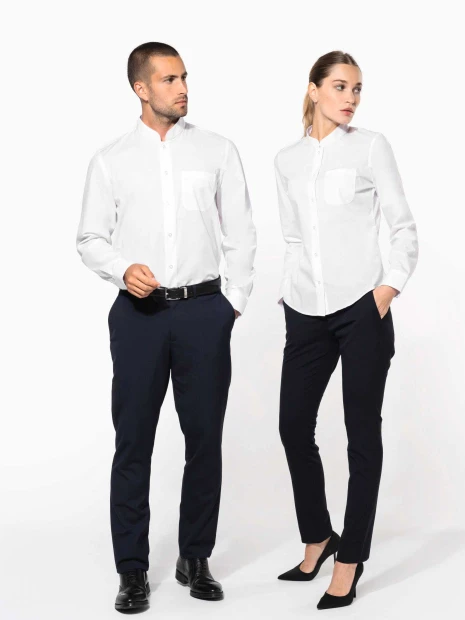 Chemises à personnaliser KARIBAN Chemise col mao manches longues 