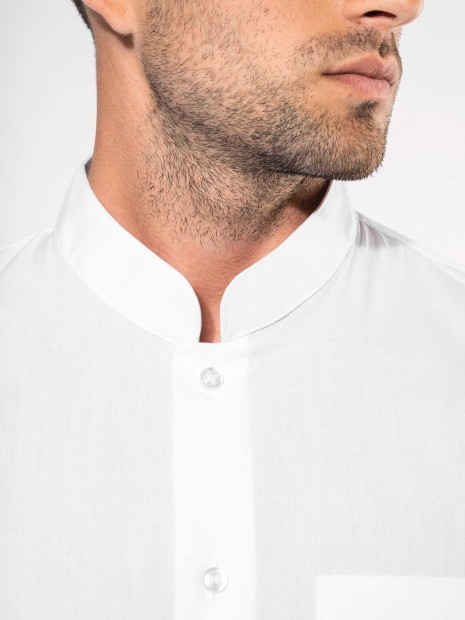 Chemises à personnaliser KARIBAN Chemise col mao manches longues 