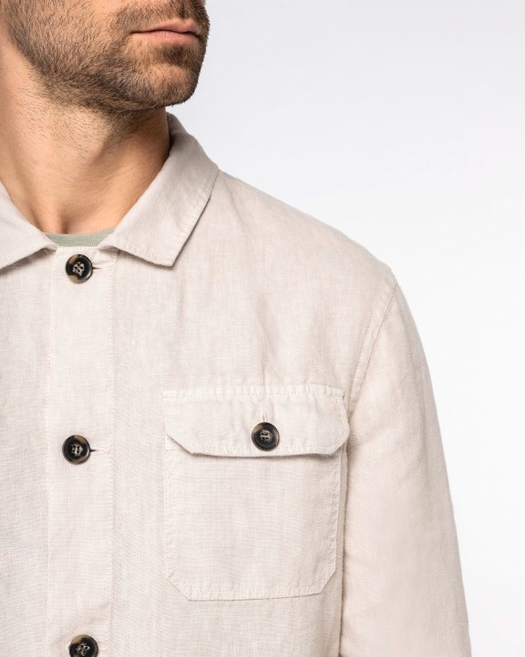 Chemises personnalisable SPASSO Surchemise délavée en lin homme