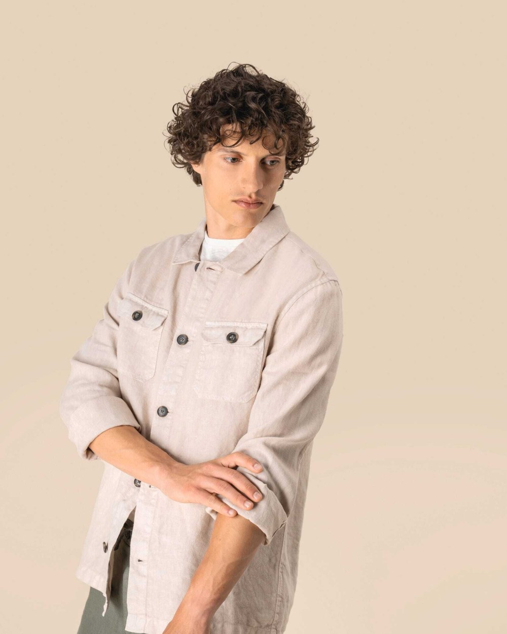 Chemises personnalisable SPASSO Surchemise délavée en lin homme