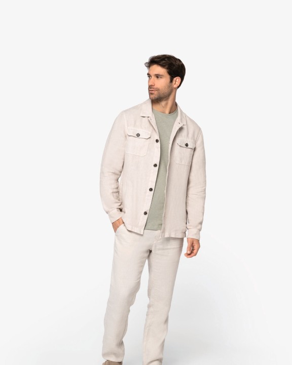 Chemises personnalisable SPASSO Surchemise délavée en lin homme
