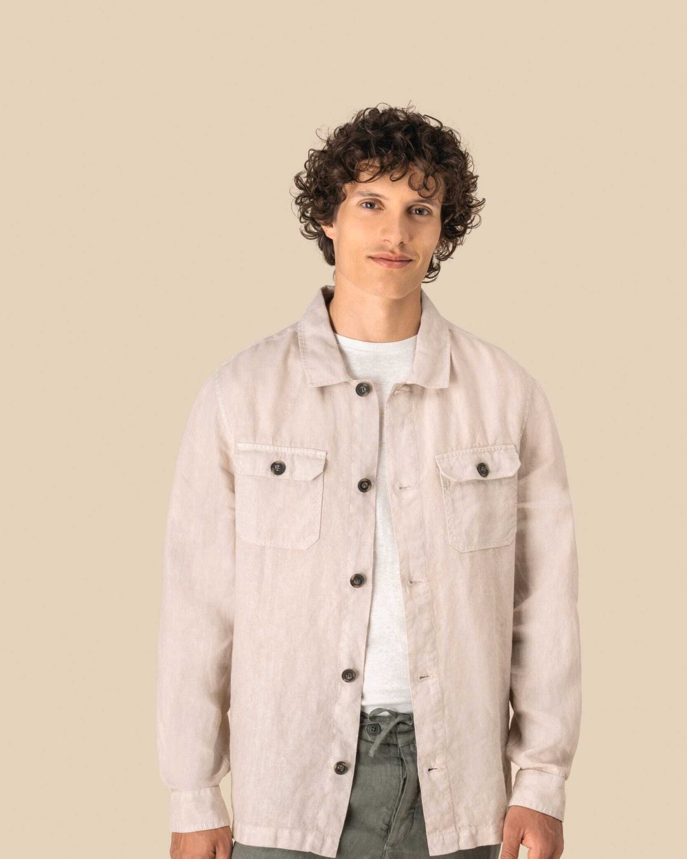 Chemises personnalisable SPASSO Surchemise délavée en lin homme