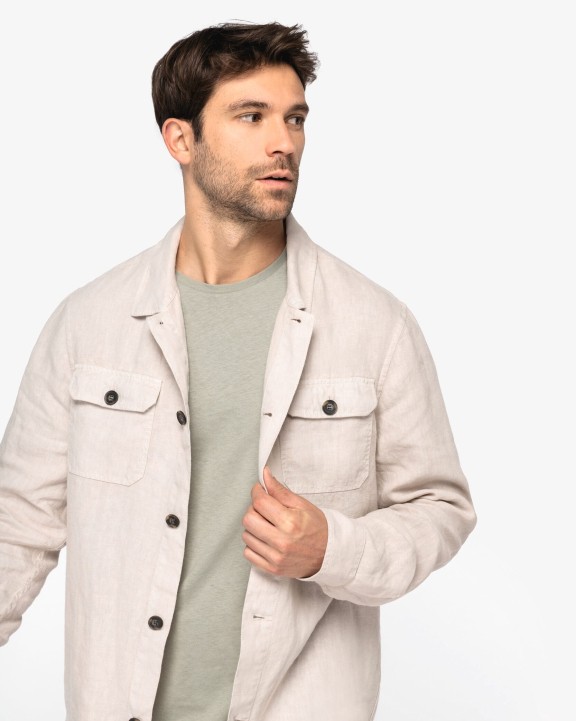Chemises personnalisable SPASSO Surchemise délavée en lin homme
