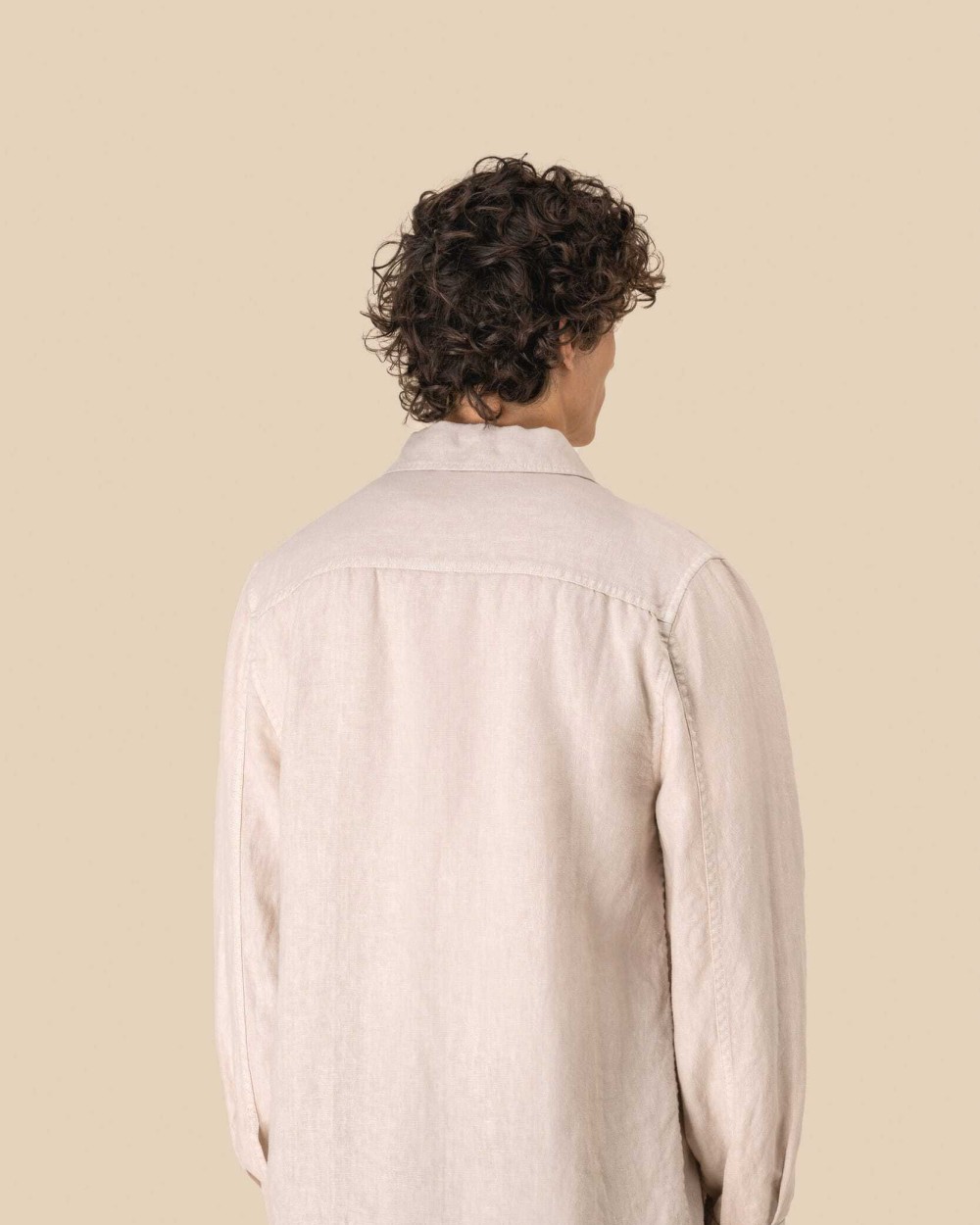 SPASSO Ausgewaschene Herrenhemdjacke aus Leinen Hemden personalisierbar