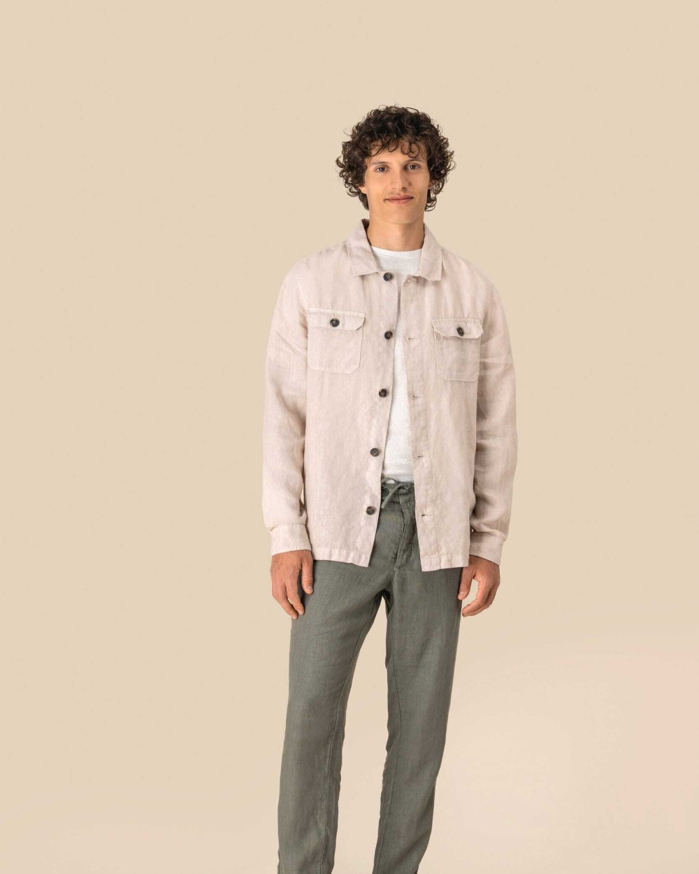 Chemises personnalisable SPASSO Surchemise délavée en lin homme