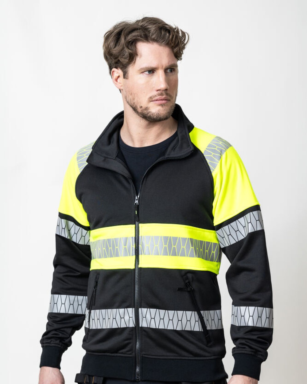 JOBMAN 5225 Sweatshirt Hi-Vis mit durchgehendem Reißverschluss Sweatshirts personalisierbar